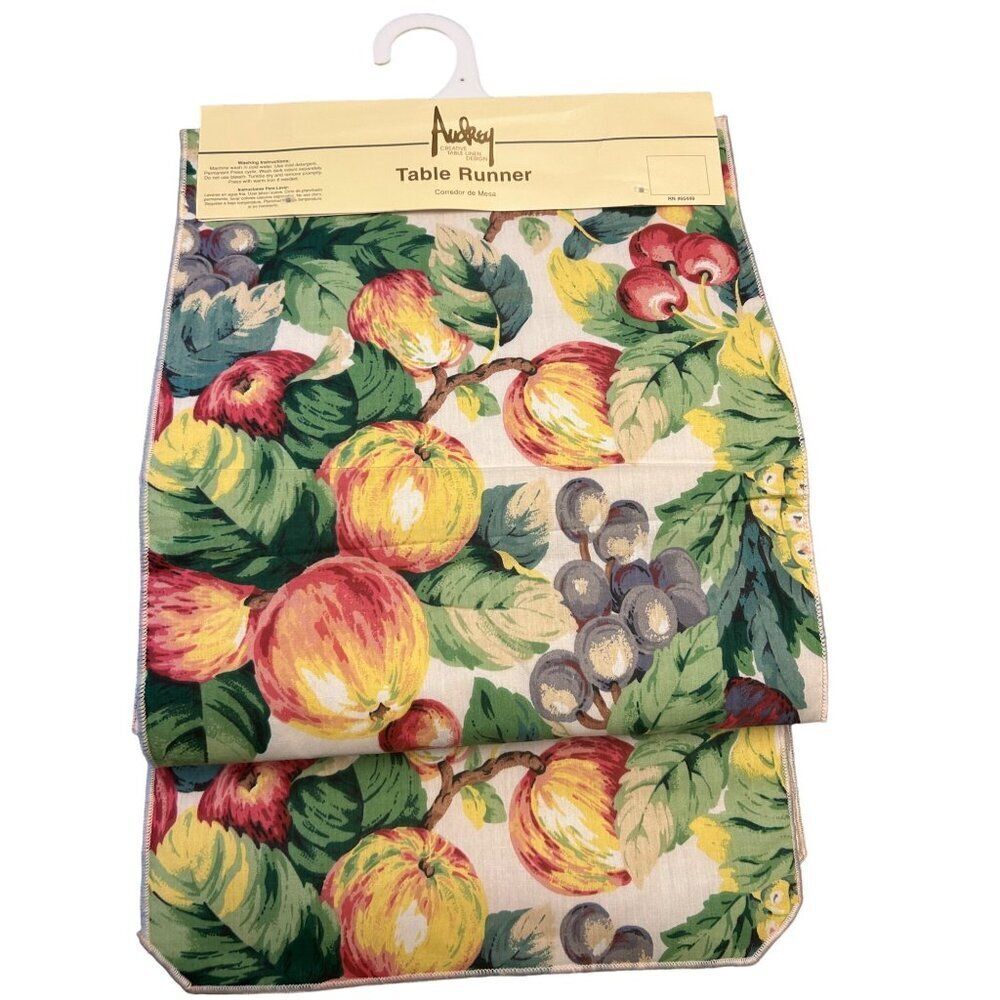 Audrey 72" Table Runner With Fruit Pattern Design